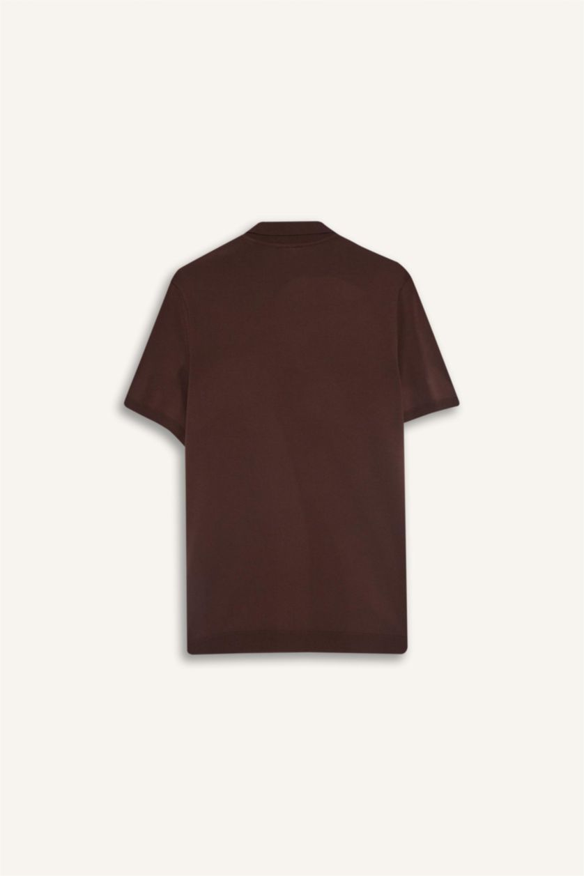 Erkek Tarçın Standart Fit Polo Yaka Kısa Kollu Triko Tişört