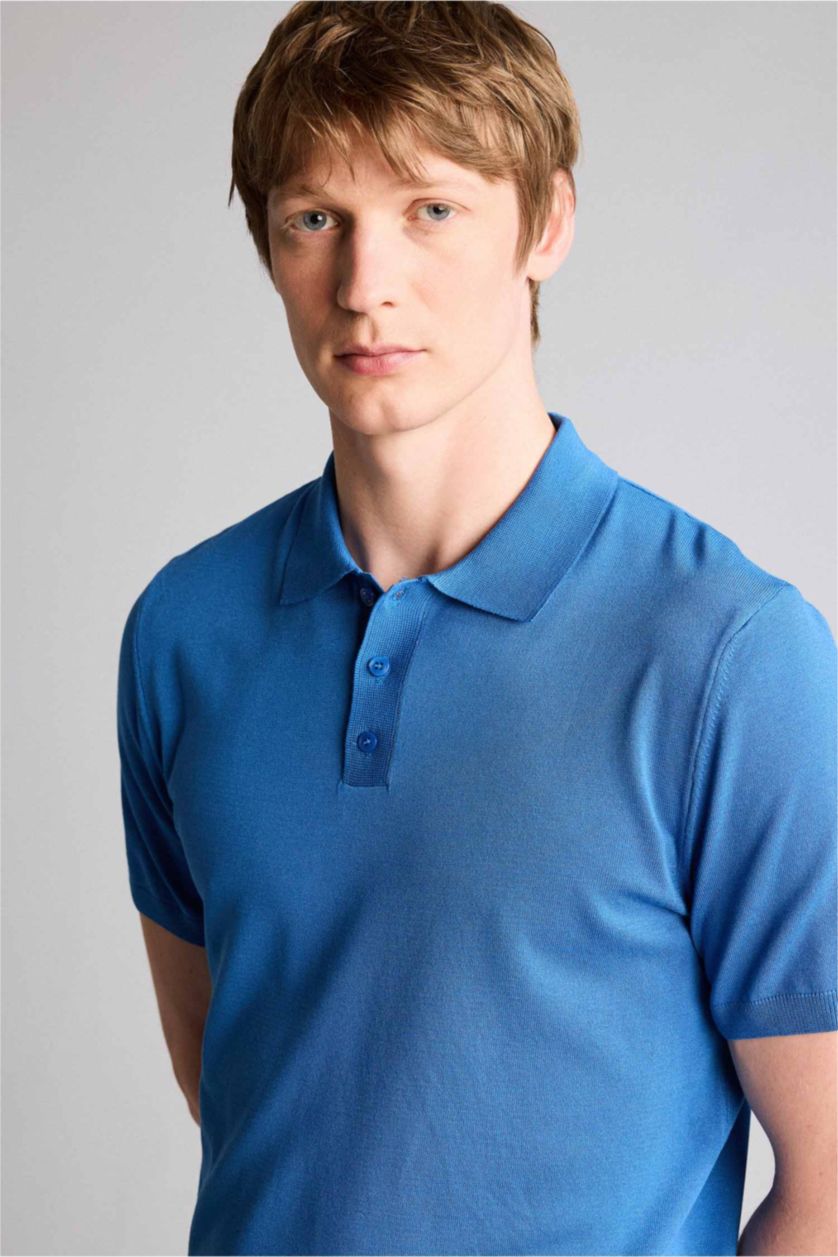 Erkek Royal Standart Fıt Polo Yaka Triko Kısa Kollu Polo Tişört