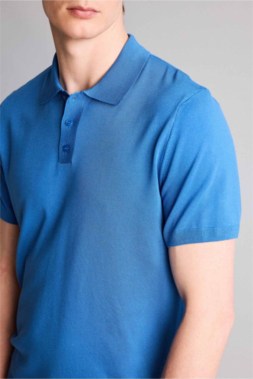 Erkek Royal Standart Fıt Polo Yaka Triko Kısa Kollu Polo Tişört