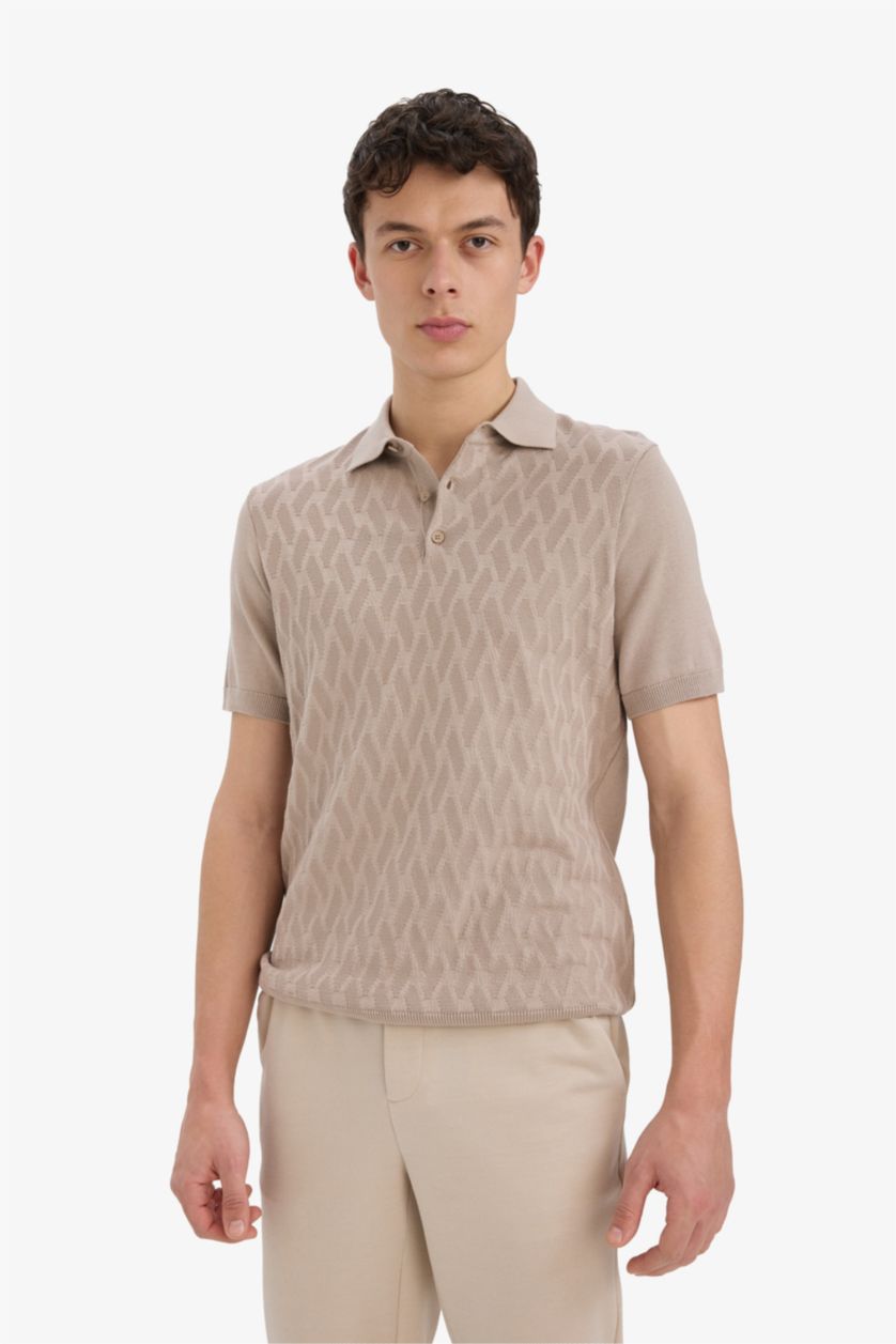 MAN Light Khaki Standard Fit Polo Collar Knitwear Polo T-Shirt