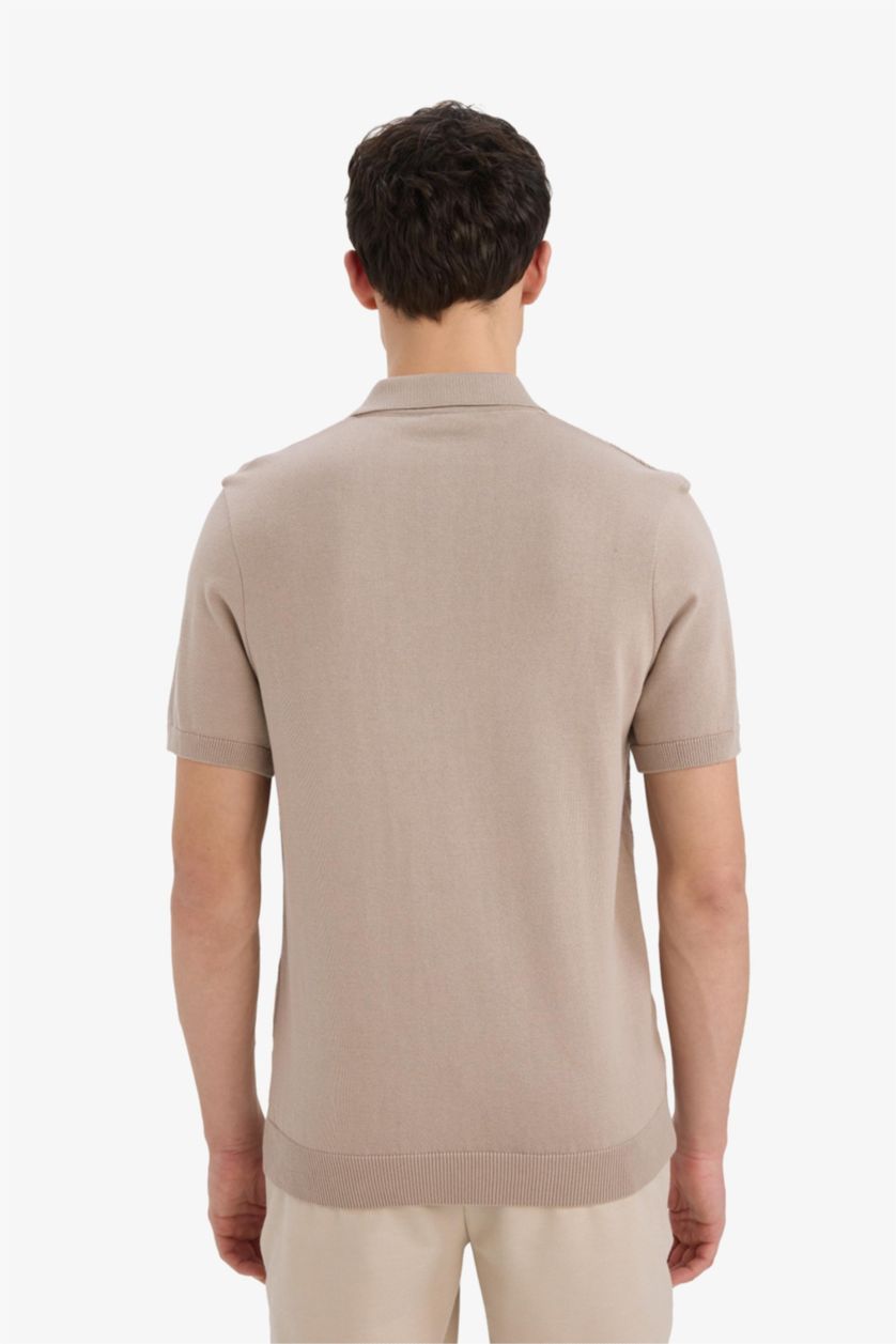 MAN Light Khaki Standard Fit Polo Collar Knitwear Polo T-Shirt