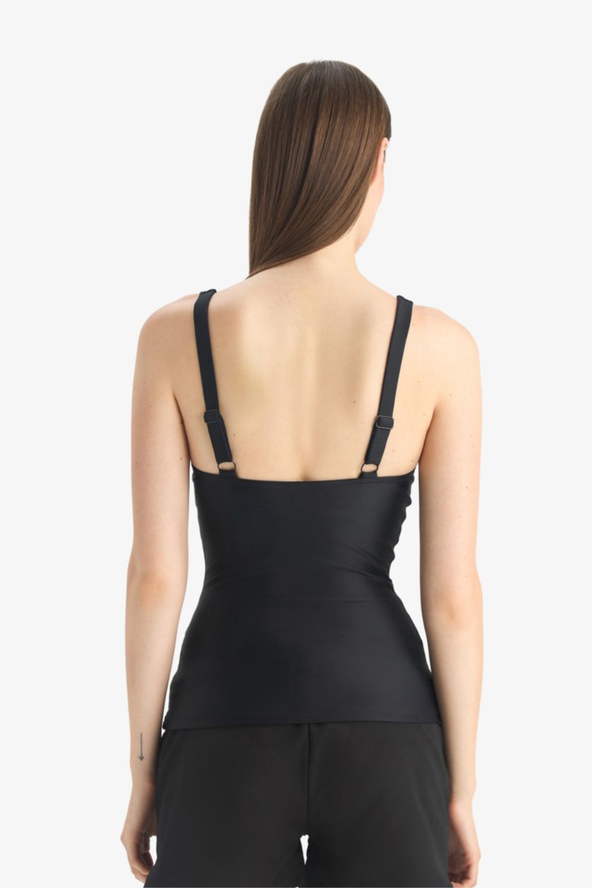 Kadın Siyah Regular Fit Askılı Tankini-Fall in Love