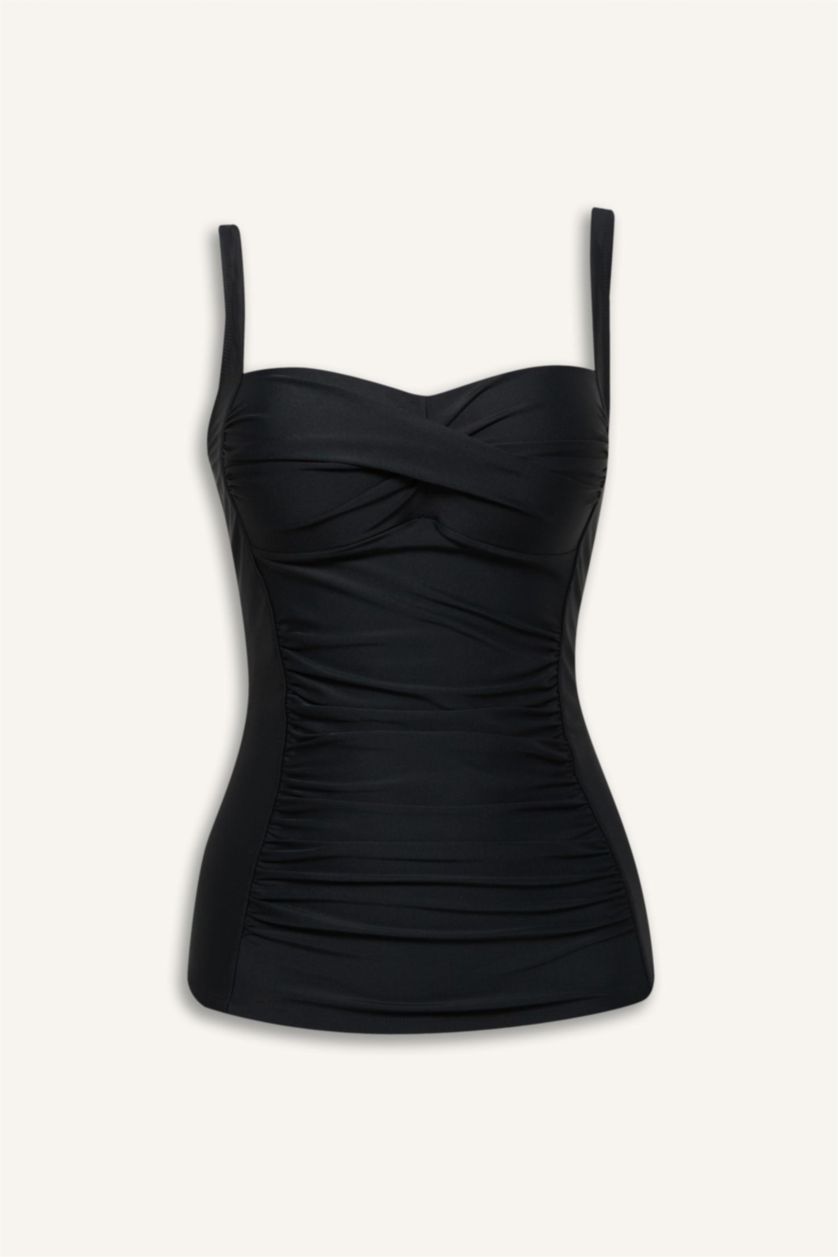 Kadın Siyah Regular Fit Askılı Tankini-Fall in Love