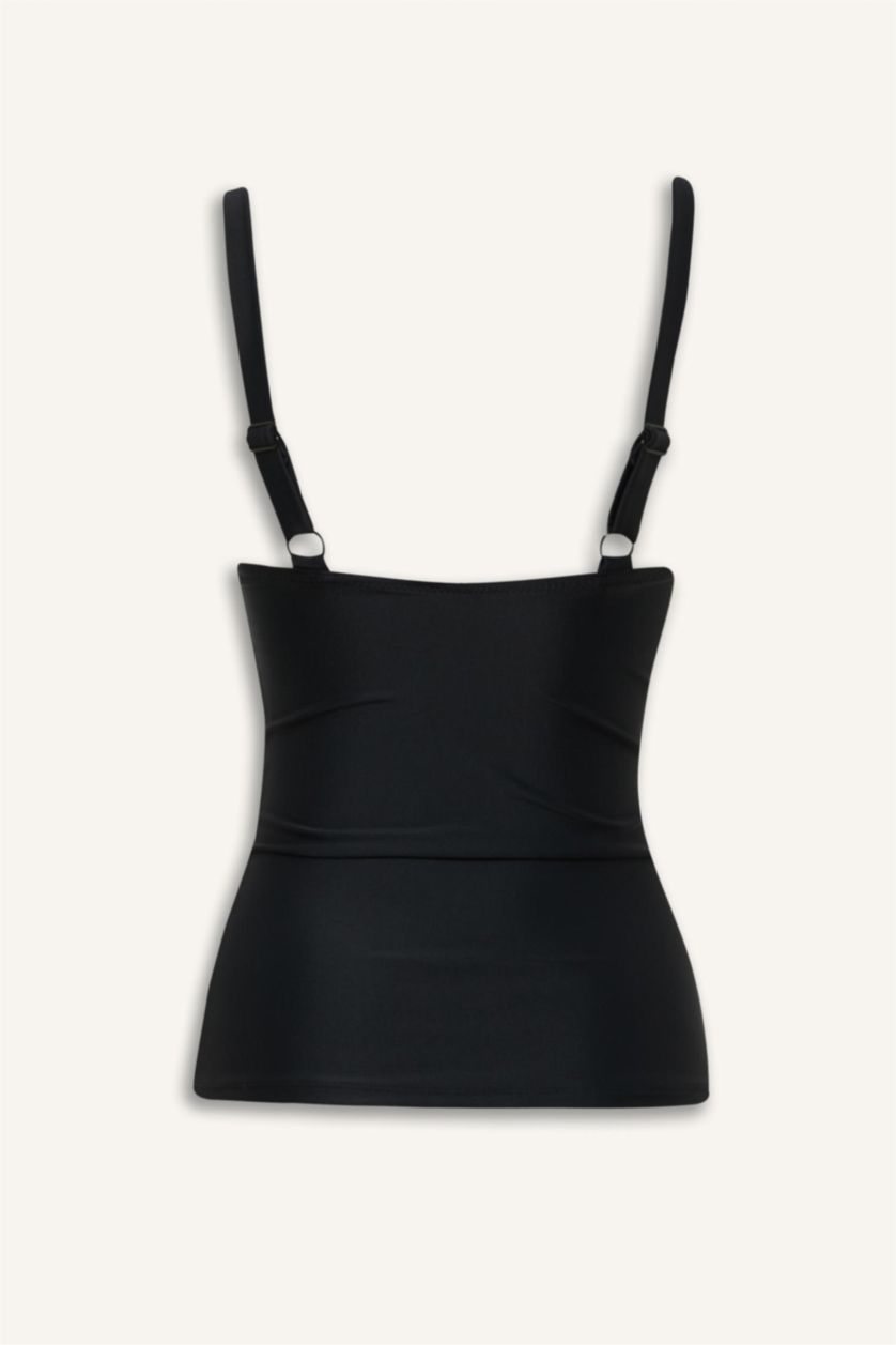 Kadın Siyah Regular Fit Askılı Tankini-Fall in Love