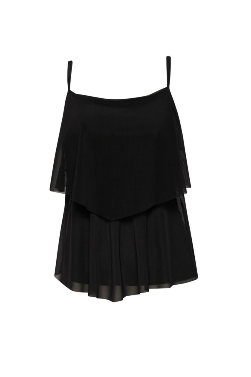 Kadın Siyah Regular Fit Tül Tankini