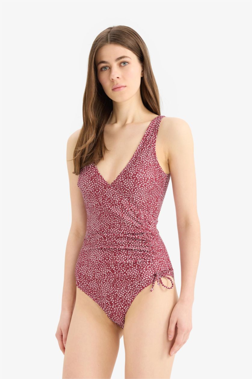 نساء خمري مايو سباحة منقط قصة عادية من Fall in Love