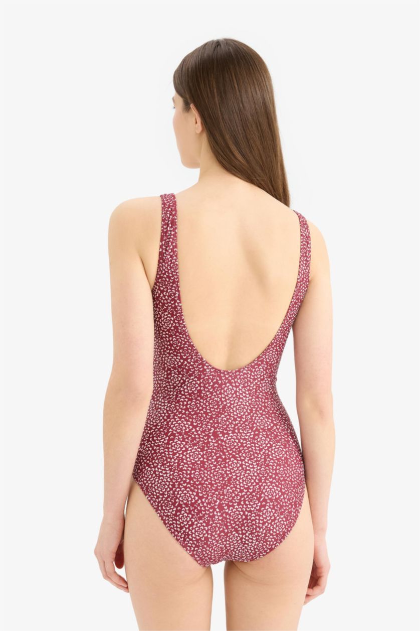 نساء خمري مايو سباحة منقط قصة عادية من Fall in Love