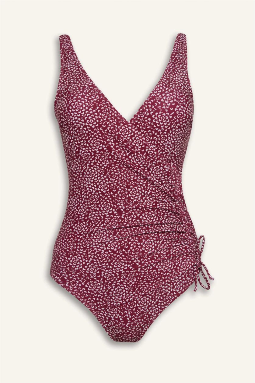 نساء خمري مايو سباحة منقط قصة عادية من Fall in Love