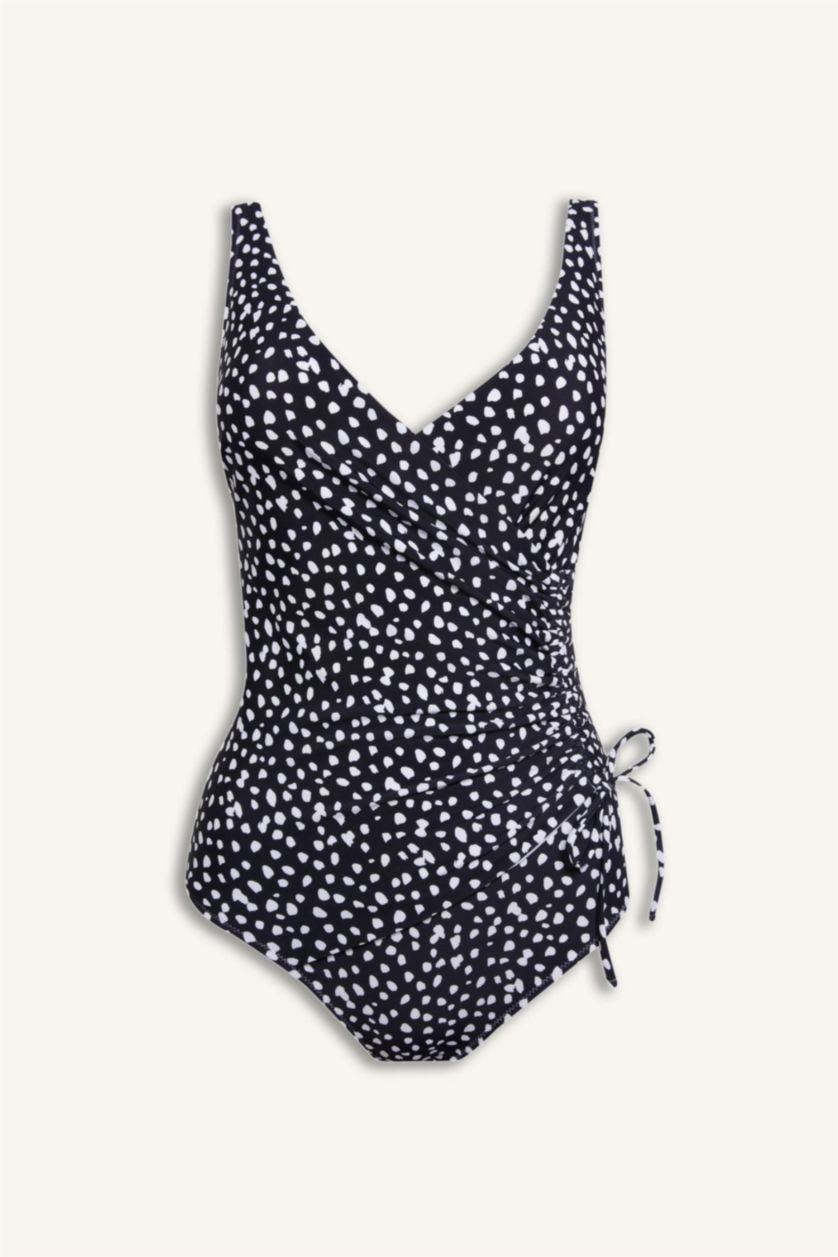 Kadın Siyah Regular Fit Desenli Mayo