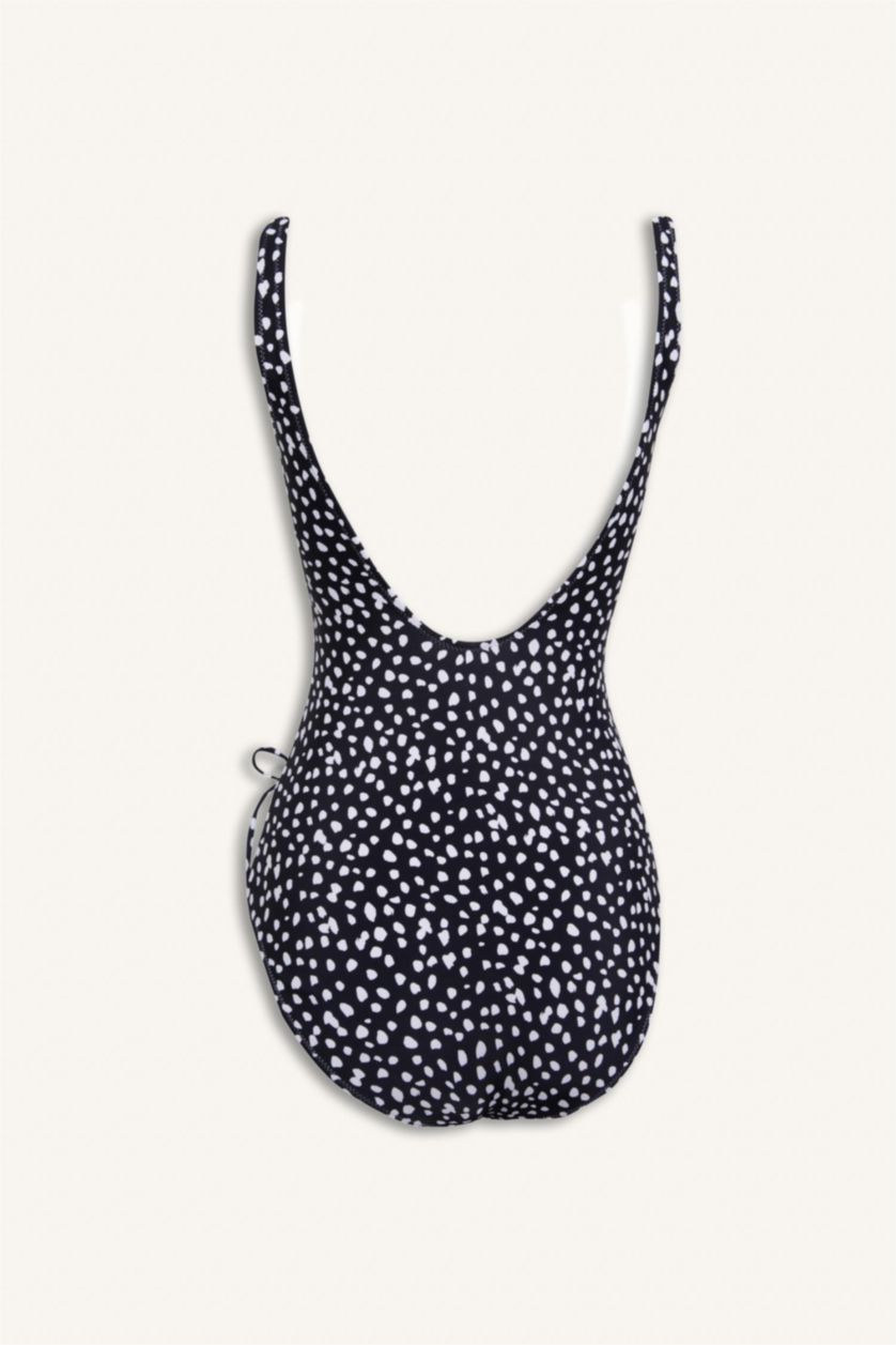 Kadın Siyah Regular Fit Desenli Mayo