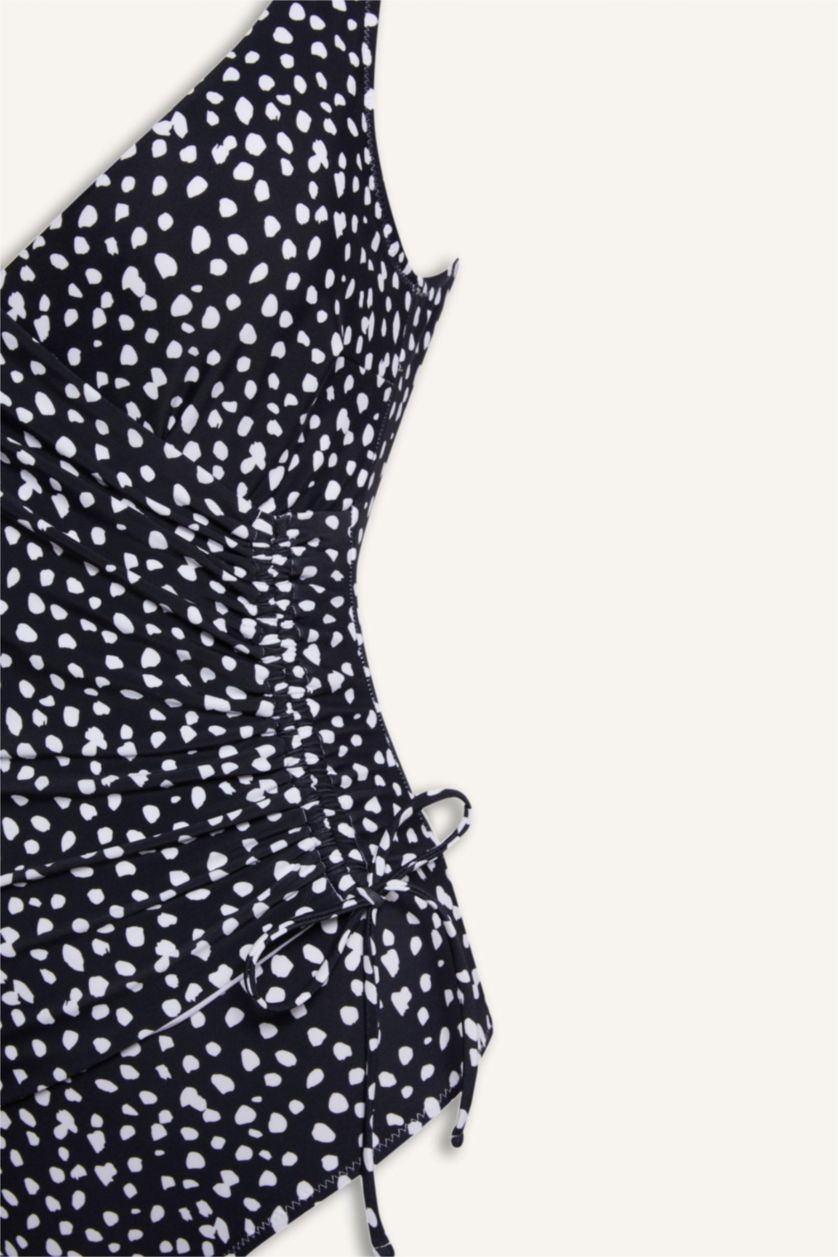 Kadın Siyah Regular Fit Desenli Mayo