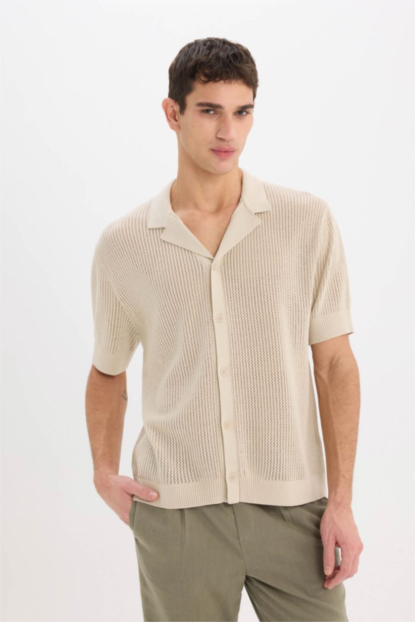 Ерлер Қоңыр поло жаға трикотаж Поло 