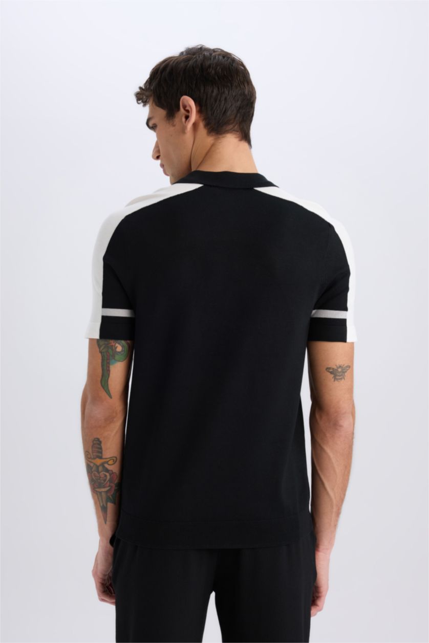 Мужчины Черный Стандартная посадка, поло с короткими рукавами, трикотажная футболка