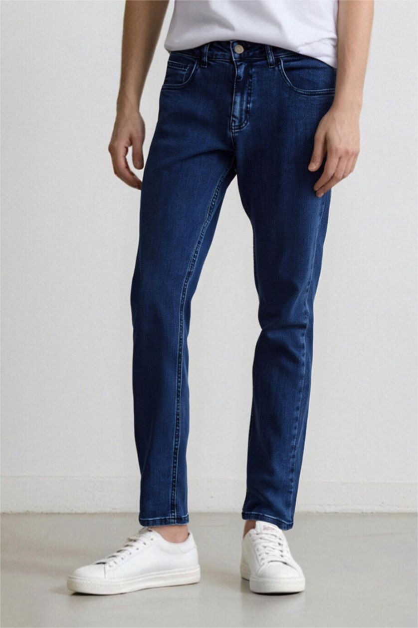 رجال أزرق غامق بنطلون جينز سيرجيو قصة عادية وخصر عادي