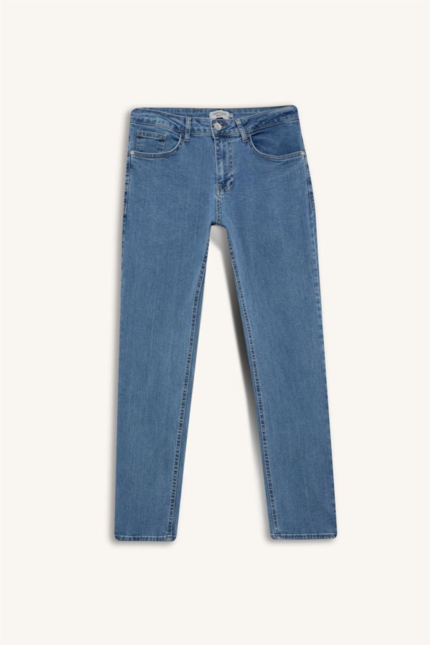 رجال أزرق فاتح بنطرون جينز سيرجيو قصة عادية وخصر عادي