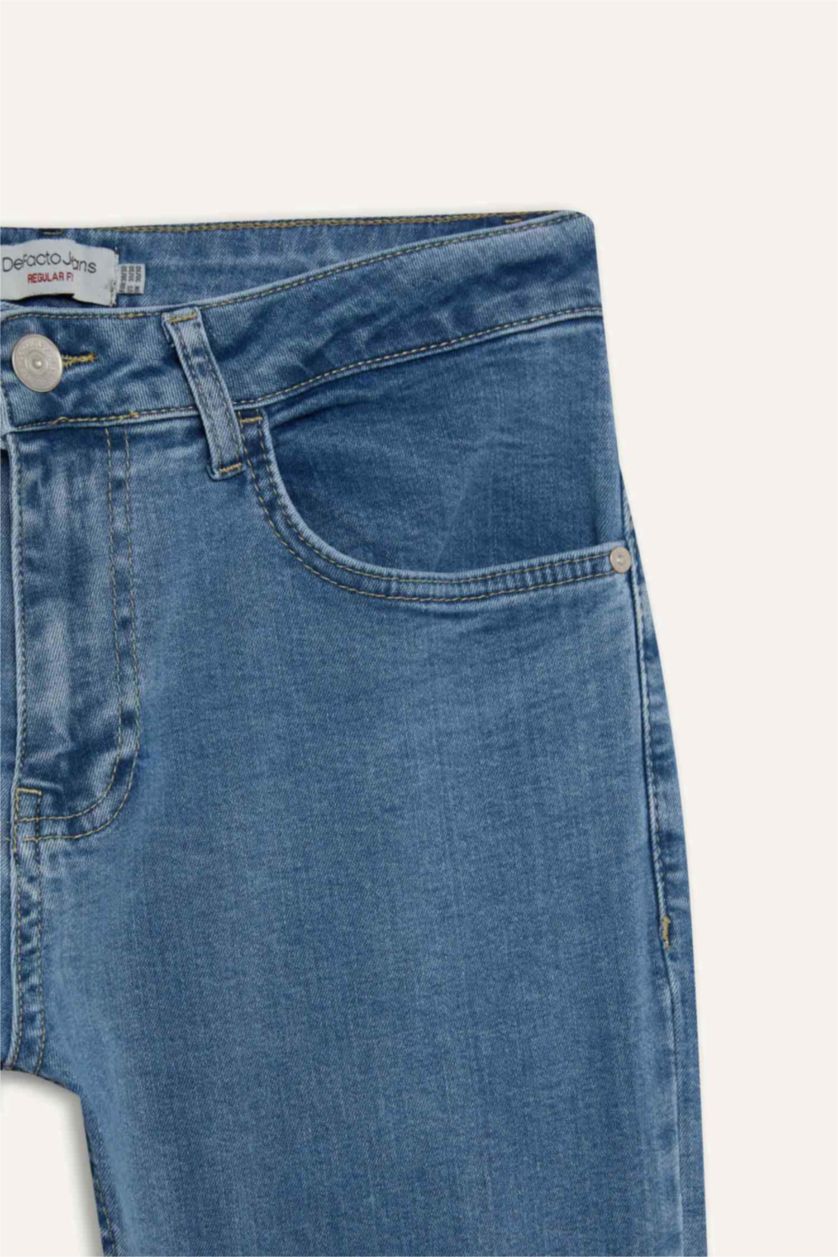 رجال أزرق فاتح بنطرون جينز سيرجيو قصة عادية وخصر عادي