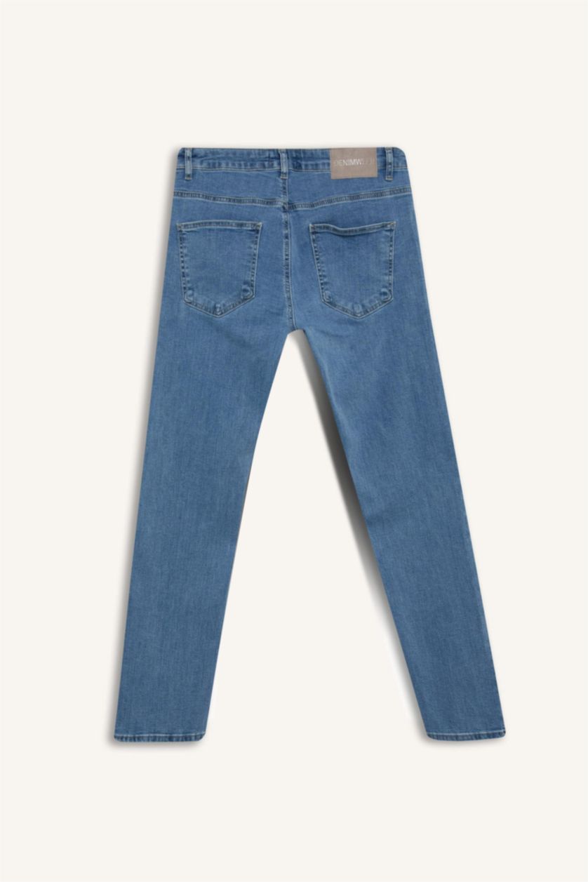 رجال أزرق فاتح بنطرون جينز سيرجيو قصة عادية وخصر عادي