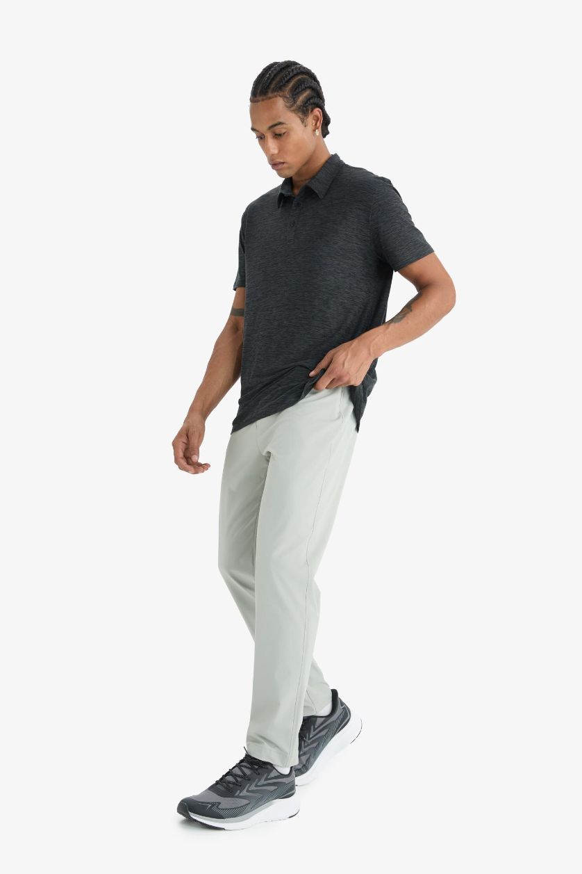 Erkek Gri Slim Fit Dar Kesim Standart Paça Esnek Multifonksiyonel Dokuma Sporcu Pantolon