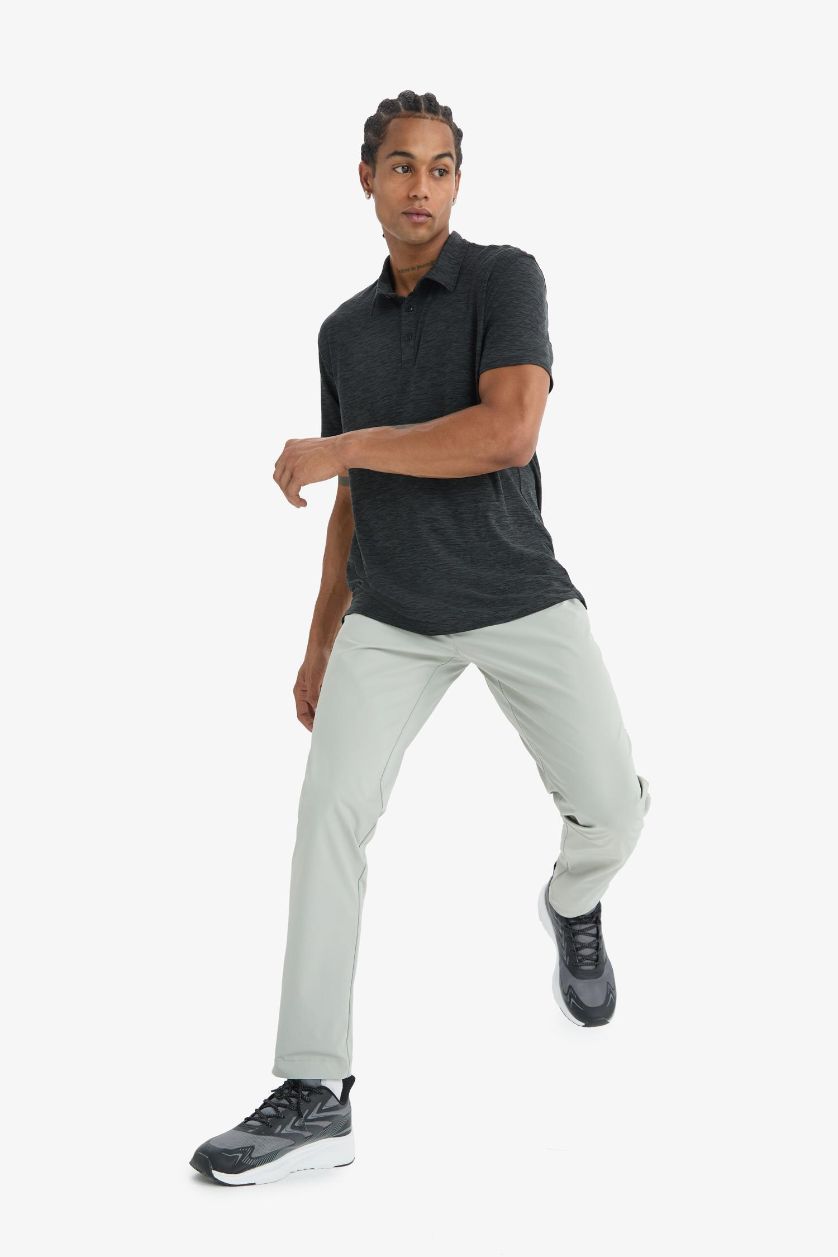 Erkek Gri Slim Fit Dar Kesim Standart Paça Esnek Multifonksiyonel Dokuma Sporcu Pantolon