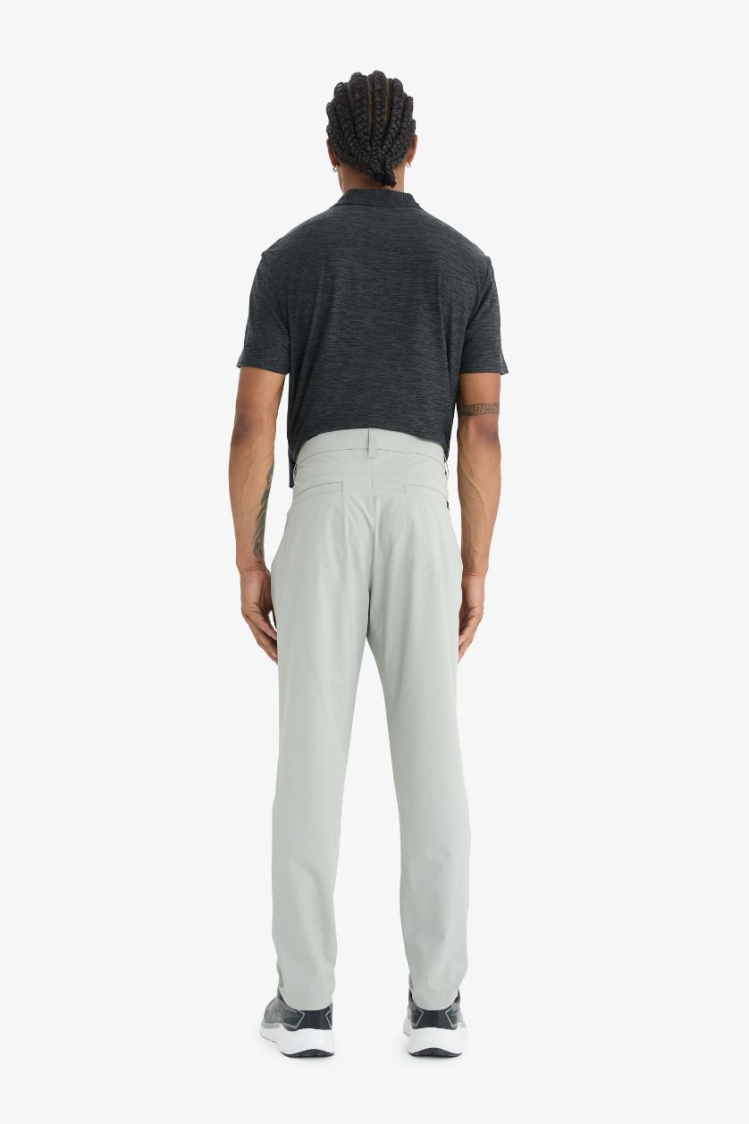 Erkek Gri Slim Fit Dar Kesim Standart Paça Esnek Multifonksiyonel Dokuma Sporcu Pantolon