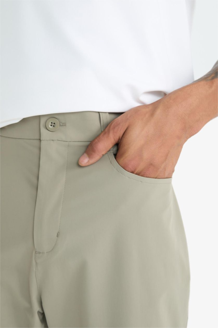 رجالي كاكي فاتح بنطلون رياضي جوجر سليم فيت ستريج من DeFactoFit