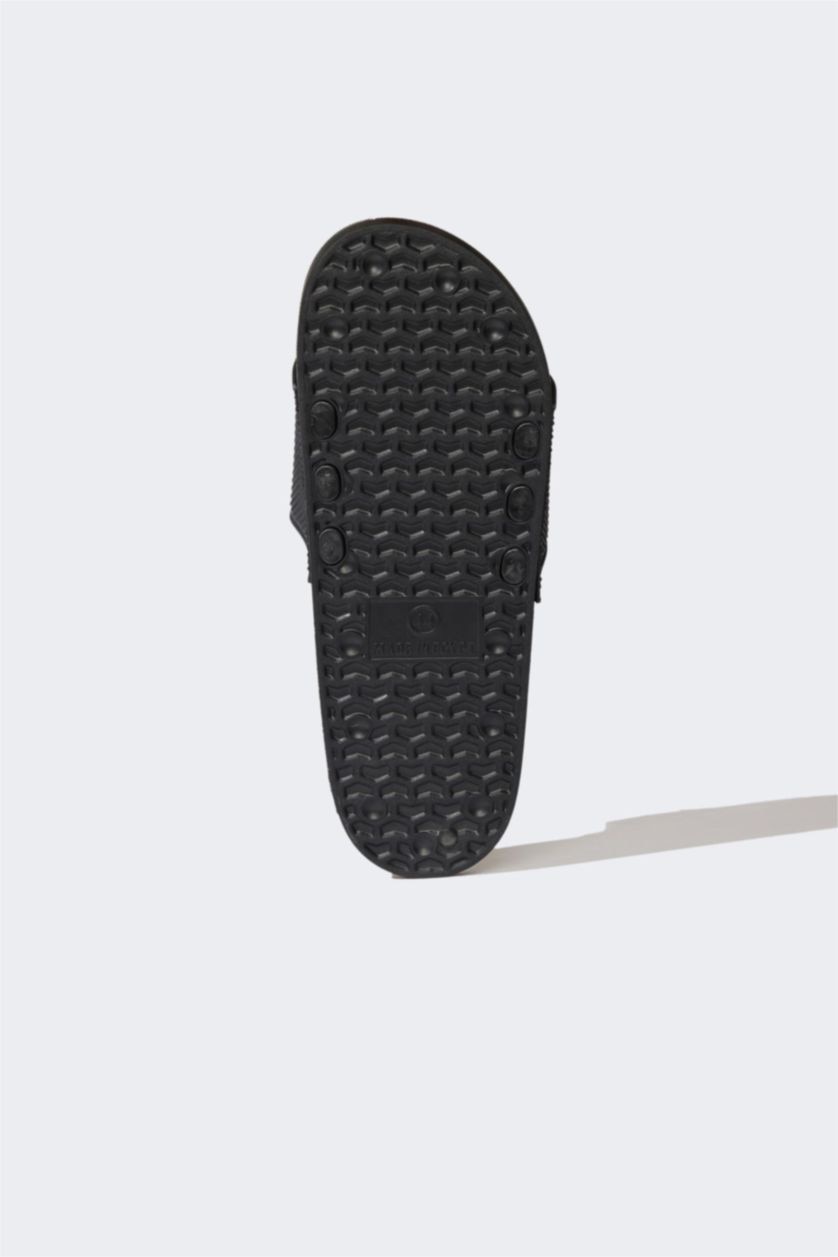 Erkek Siyah Erkek Düz Taban Tek Bantlı Eva Terlik