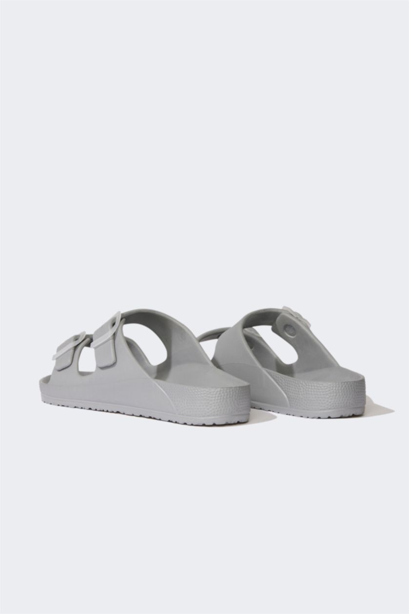 Man Anthracite Man Flat Sole Double Band Eva Slippers