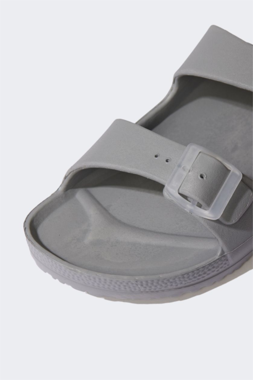 Man Anthracite Man Flat Sole Double Band Eva Slippers