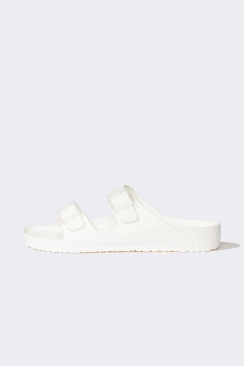 رجال أبيض (000) شبشب رجالي إيفا بكعب مسطح بشريط مزدوج