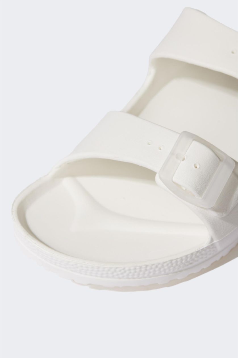 رجال أبيض (000) شبشب رجالي إيفا بكعب مسطح بشريط مزدوج