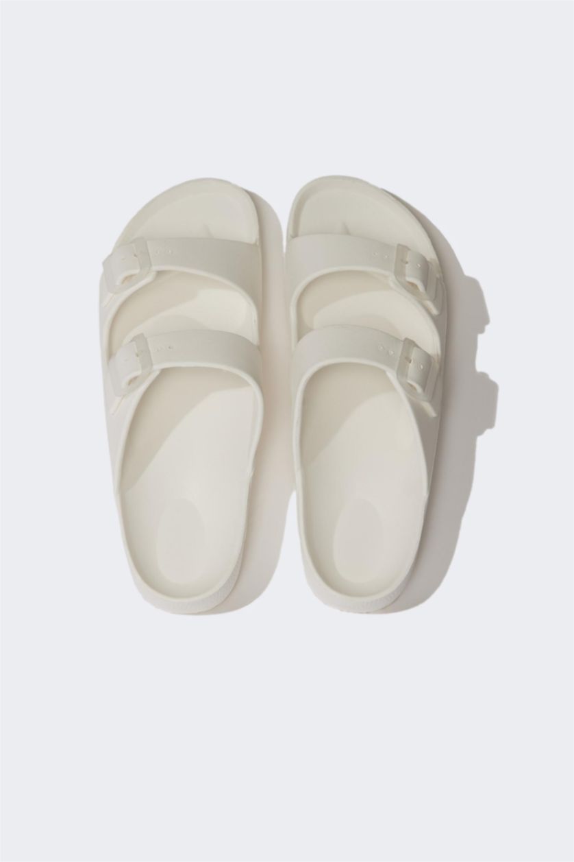 رجال أبيض (000) شبشب رجالي إيفا بكعب مسطح بشريط مزدوج