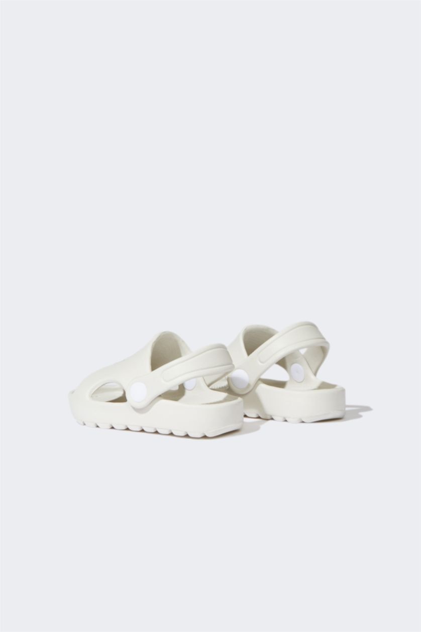 Erkek Çocuk - Genç Erkek Bej Tek Bantlı Düz Taban Eva Terlik Erkek Çocuk