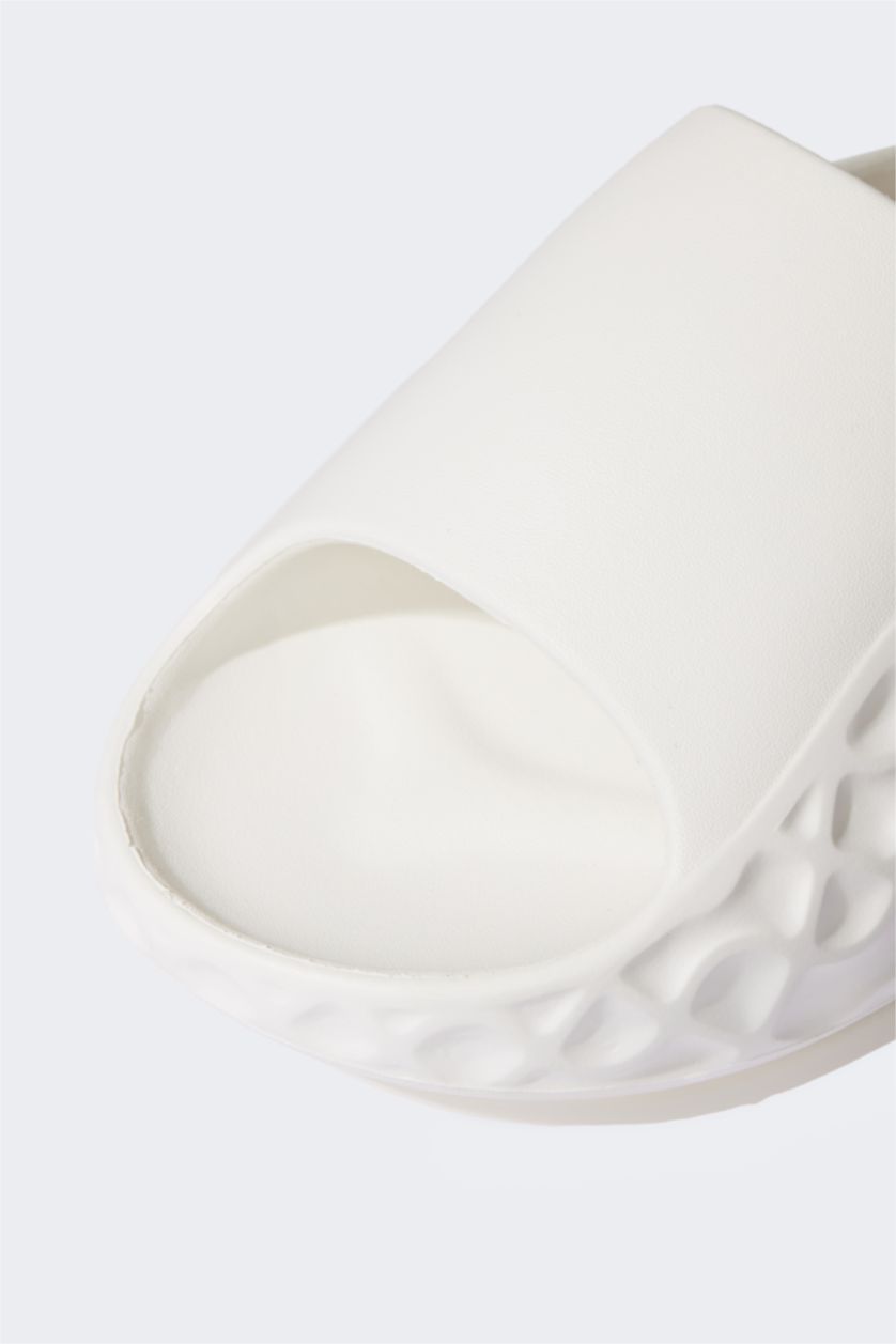 Kadın Beyaz Kadın Düz Taban Tek Bantlı Eva Terlik