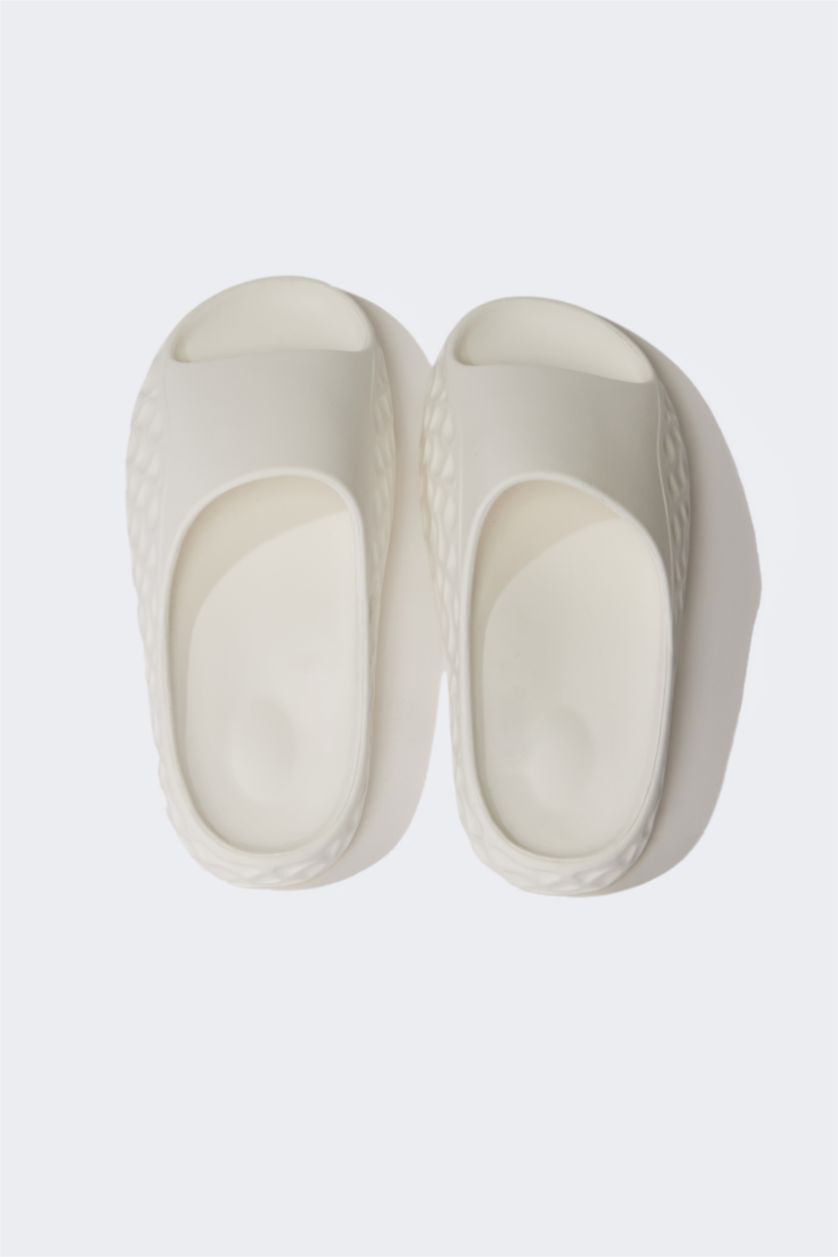 Kadın Beyaz Kadın Düz Taban Tek Bantlı Eva Terlik