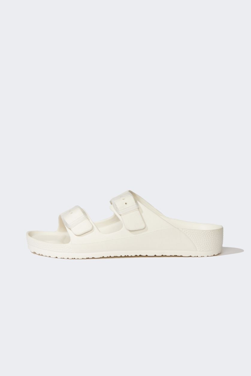 Woman Beige Woman Flat Sole Eva Slippers