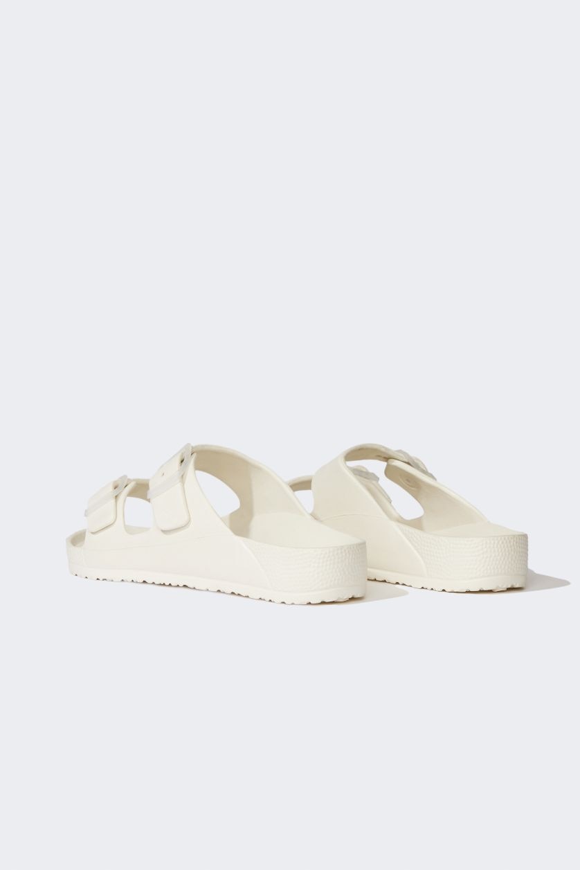 Woman Beige Woman Flat Sole Eva Slippers