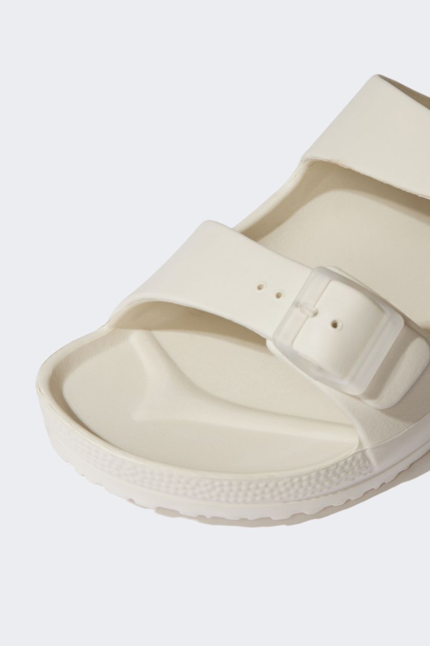 Woman Beige Woman Flat Sole Eva Slippers