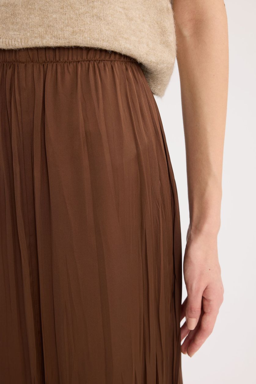 نساء بني تنورة ميدي من ستان قصة A بخصر عالي