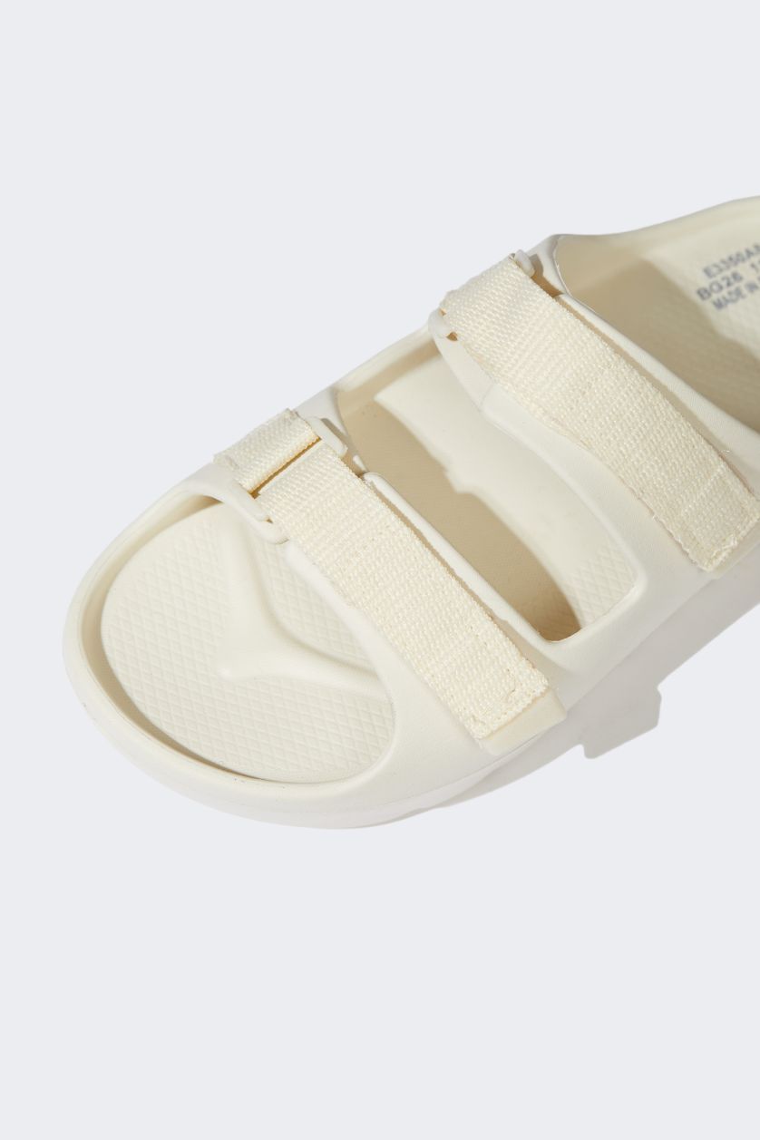 Erkek Çocuk - Genç Erkek Bej Düz Taban Çift Bantlı Eva Terlik Erkek Çocuk