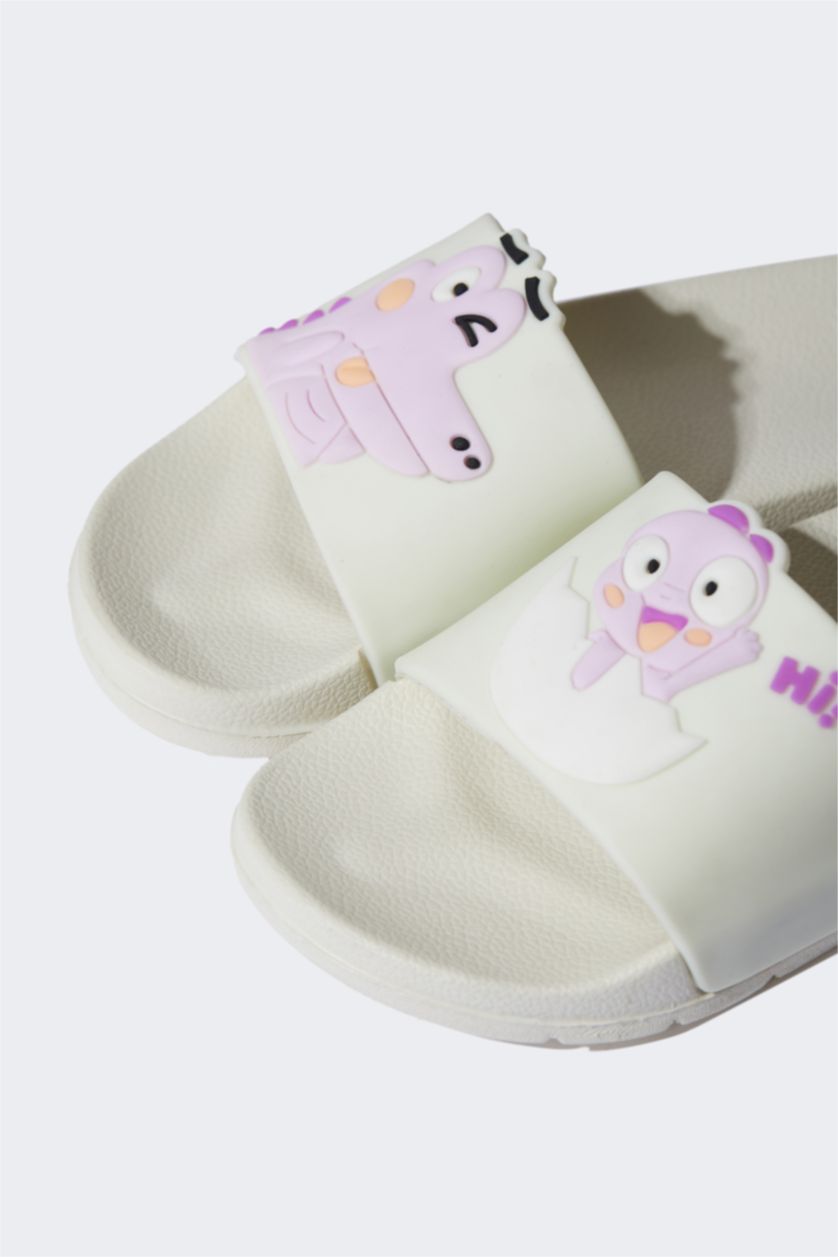 Kız Çocuk - Genç Kız Bej Düz Taban Tek Bantlı Eva Terlik Kız Çocuk