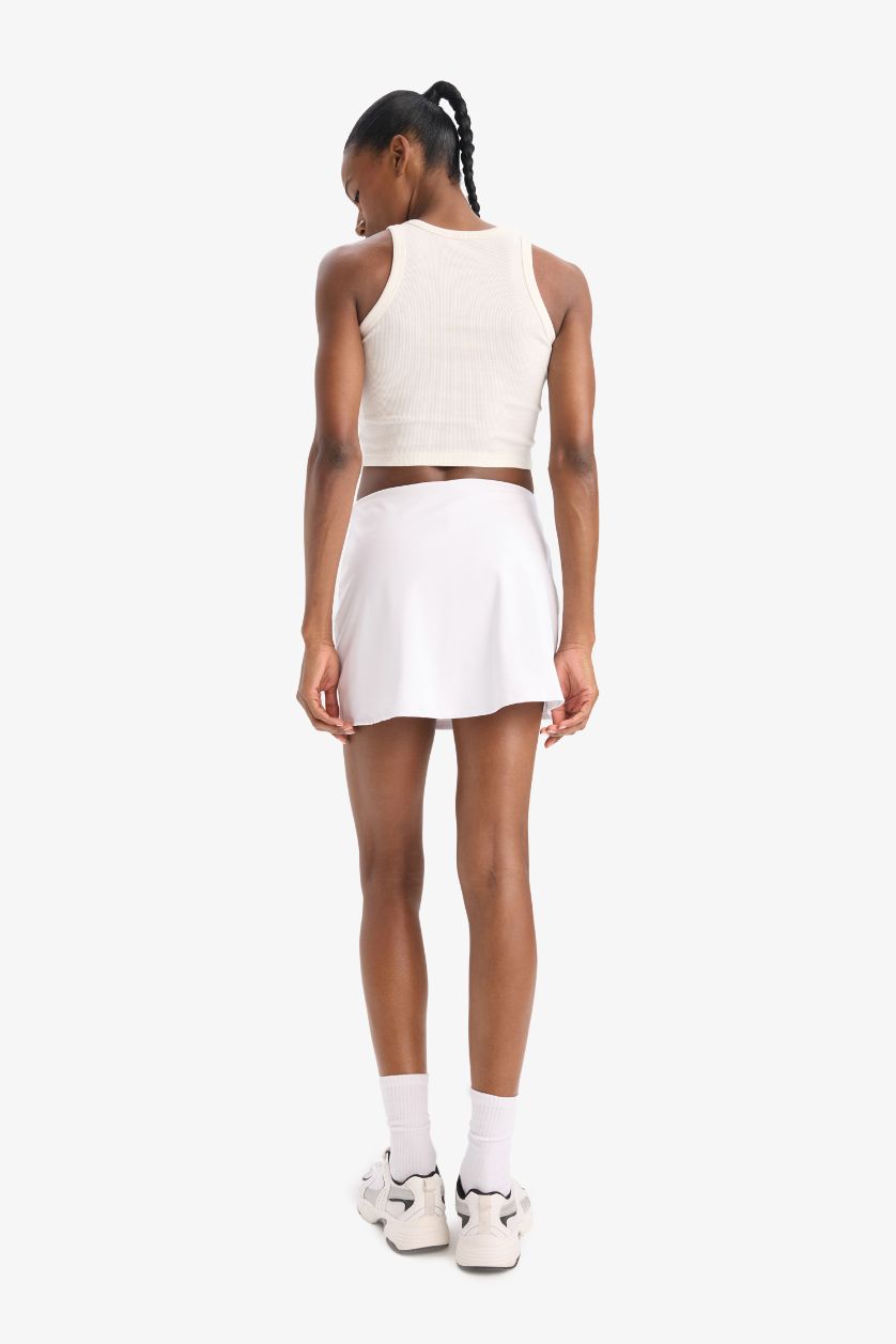 WOMAN White DeFactoFit Standard Fit With Leggings Mini Skirt