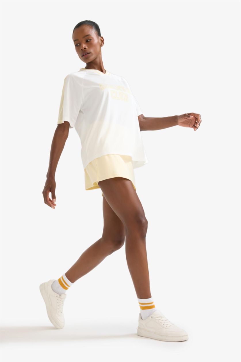 Женщины Светло-желтый Юбка мини стандартной посадки с шортами внутри от DeFactoFit