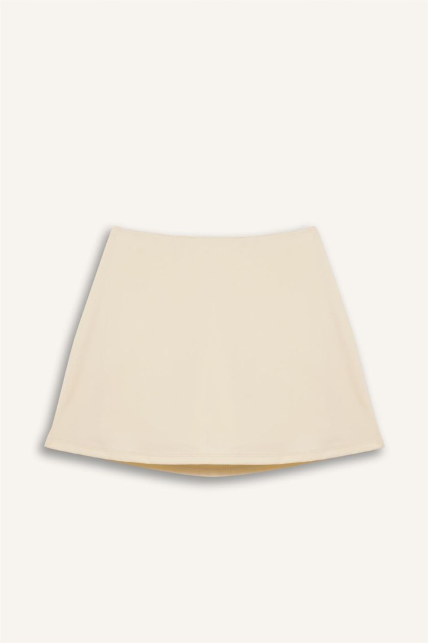 Женщины Светло-желтый Юбка мини стандартной посадки с шортами внутри от DeFactoFit