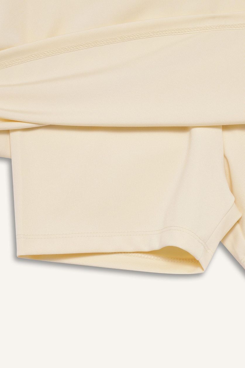 Женщины Светло-желтый Юбка мини стандартной посадки с шортами внутри от DeFactoFit