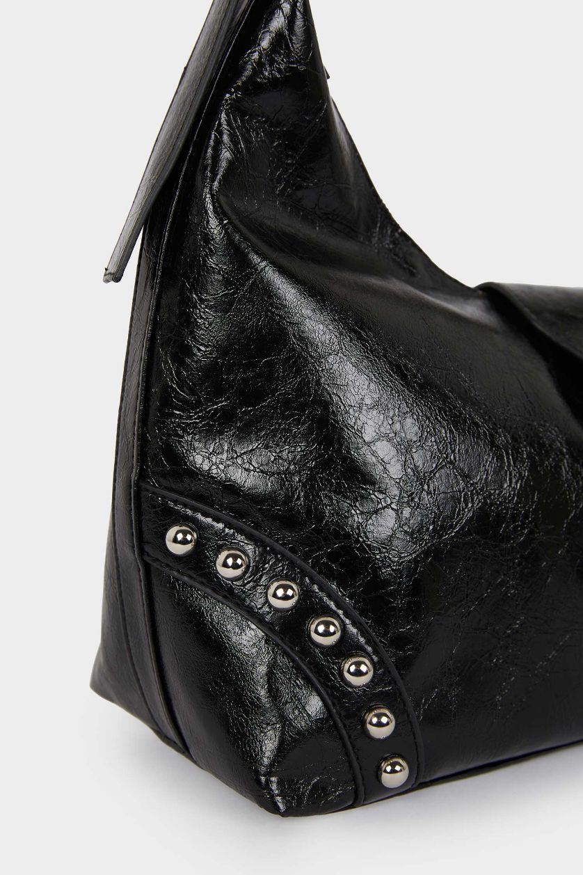 نساء أسود جنطة كتف نسائي جلد صناعي