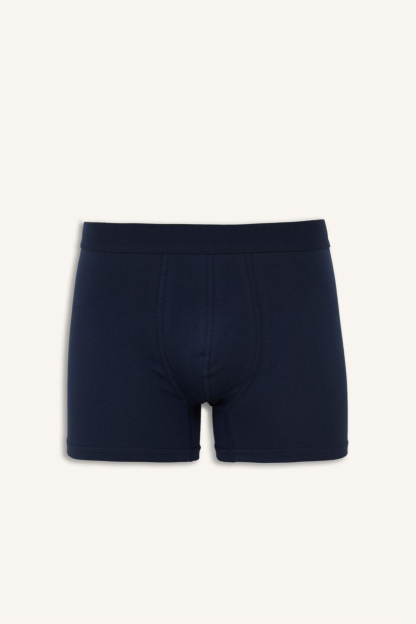Erkek Lacivert Regular Fıt Desenli 3'lü Boxer