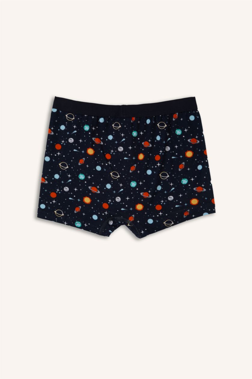 Erkek Çocuk - Genç Erkek Lacivert Desenli 3'lü Boxer Set Erkek Erkek Çocuk