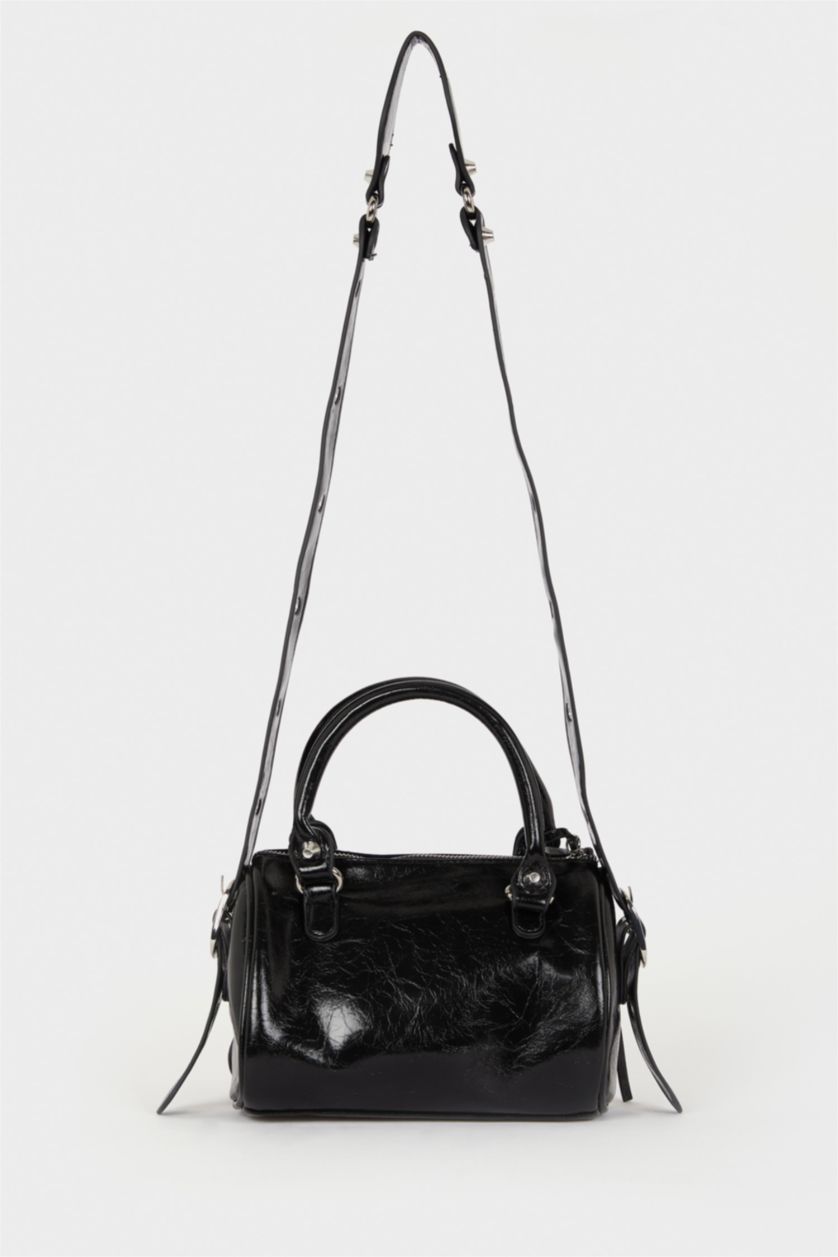 نساء أسود Faux Leather Shoulder bag