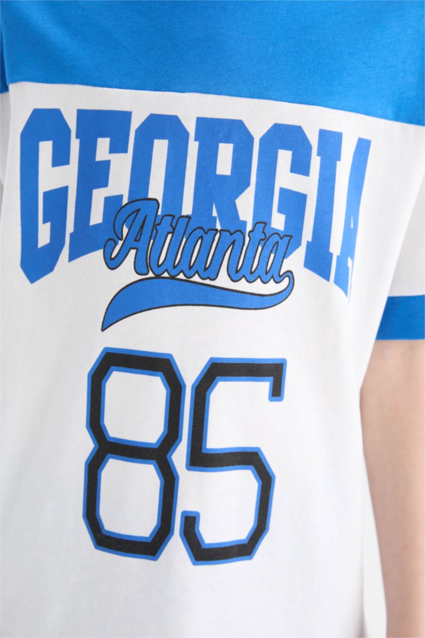 Erkek Çocuk - Genç Erkek Royal 2'li Takım Baskılı Kısa Kollu Tişört Şort Erkek Çocuk