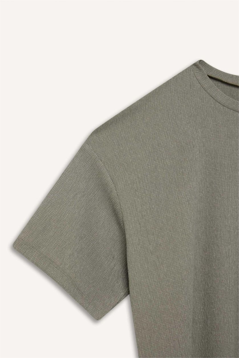 WOMAN Light Khaki Relax Fit Crew Neck Short Sleeve T-Shirt